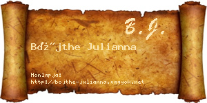 Bőjthe Julianna névjegykártya